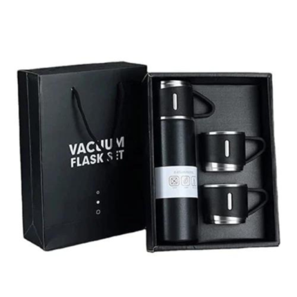 Vacuum-Flask-Set-Stainless-Steel-Drinking-Metal-Water-Bottle-black